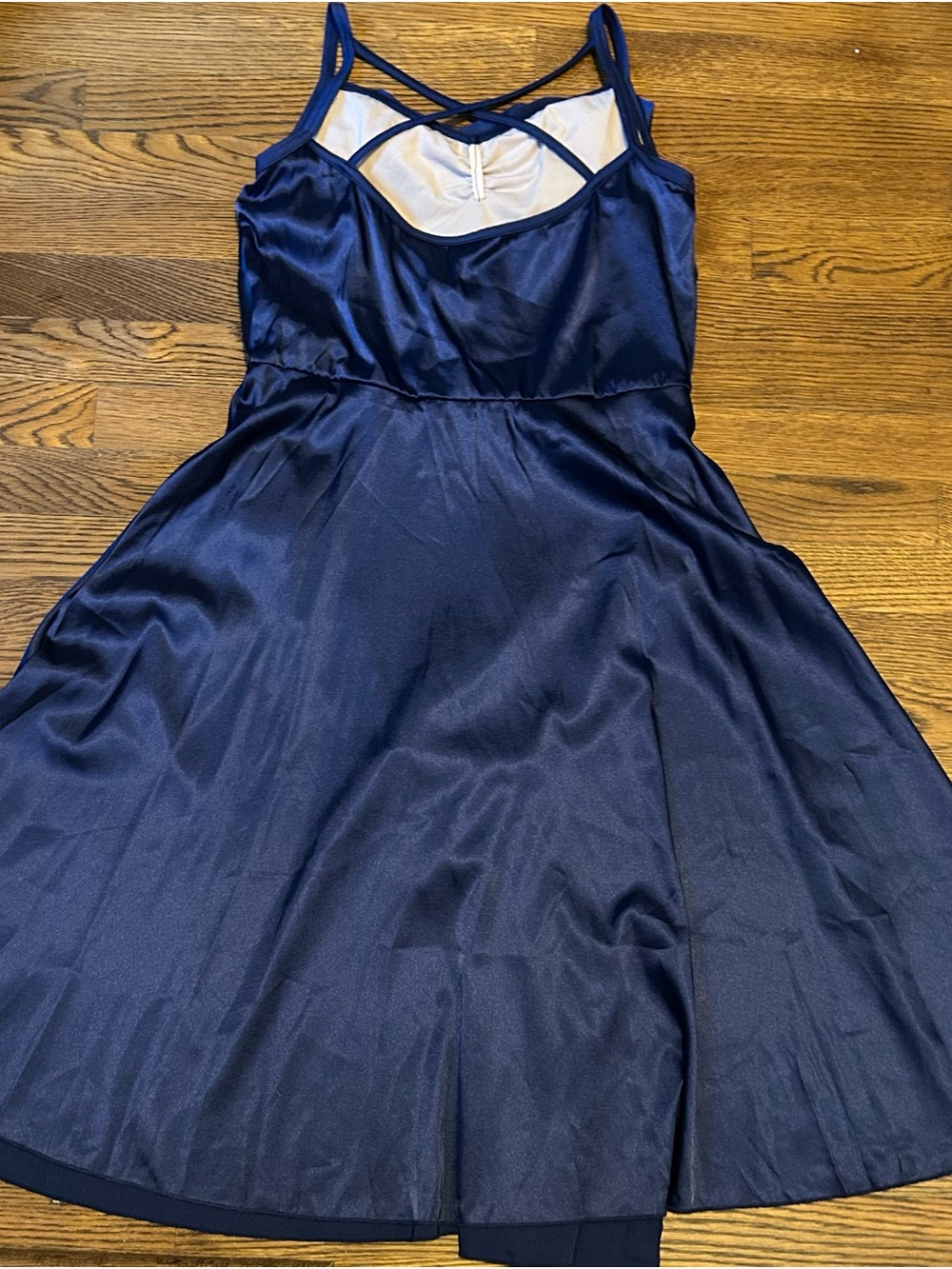 Weissman Navy Satin Cowl Neck Midi Dress 0142 - Picture 8 of 13